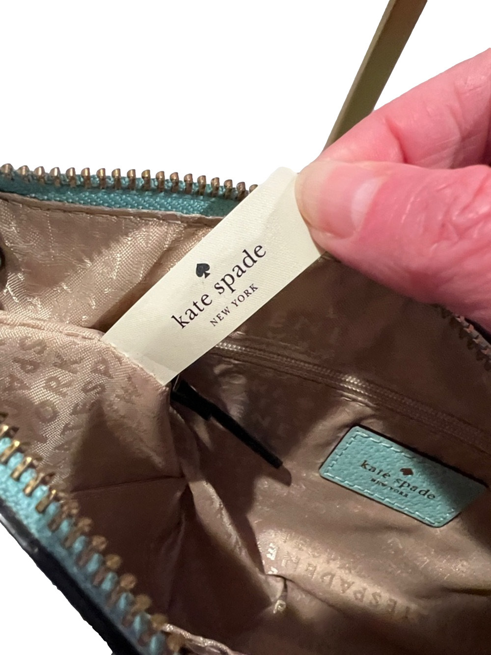 Kate Spade Turquoise Blue Leather Shoulder Bag EUC - Picture 8 of 14
